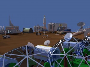 low poly cartoony space colony pack 3D Model
