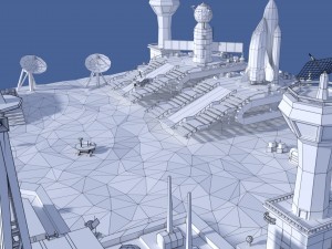 low poly cartoony space colony pack 3D Model