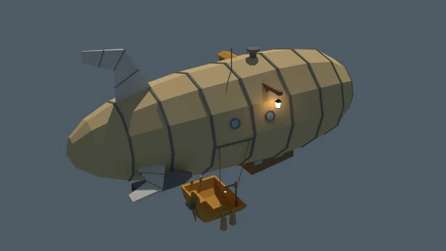 로우 폴리 제플린 3D 모델 .c4d .max .obj .3ds .fbx .stl .blend 