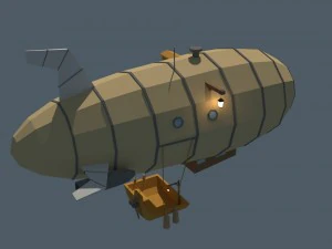 low poly zeppelin 3D Model