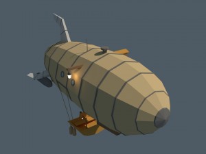 low poly zeppelin 3D Model