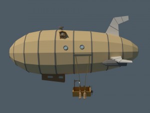 low poly zeppelin 3D Model