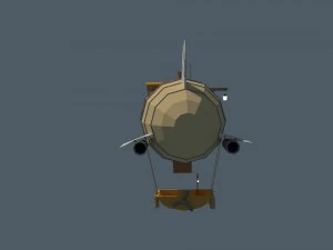 로우 폴리 제플린 3D 모델