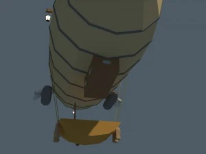 로우 폴리 제플린 3D 모델