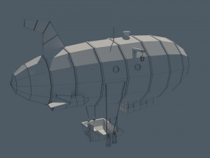 low poly zeppelin 3D Model