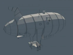 로우 폴리 제플린 3D 모델