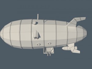 low poly zeppelin 3D Model