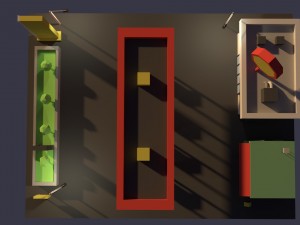 low poly cartoony gas station Model 3D