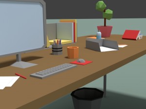 low poly cartoony office desk 3D 模型