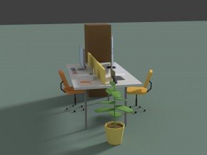 low poly cartoony office desk 2 3D Model
