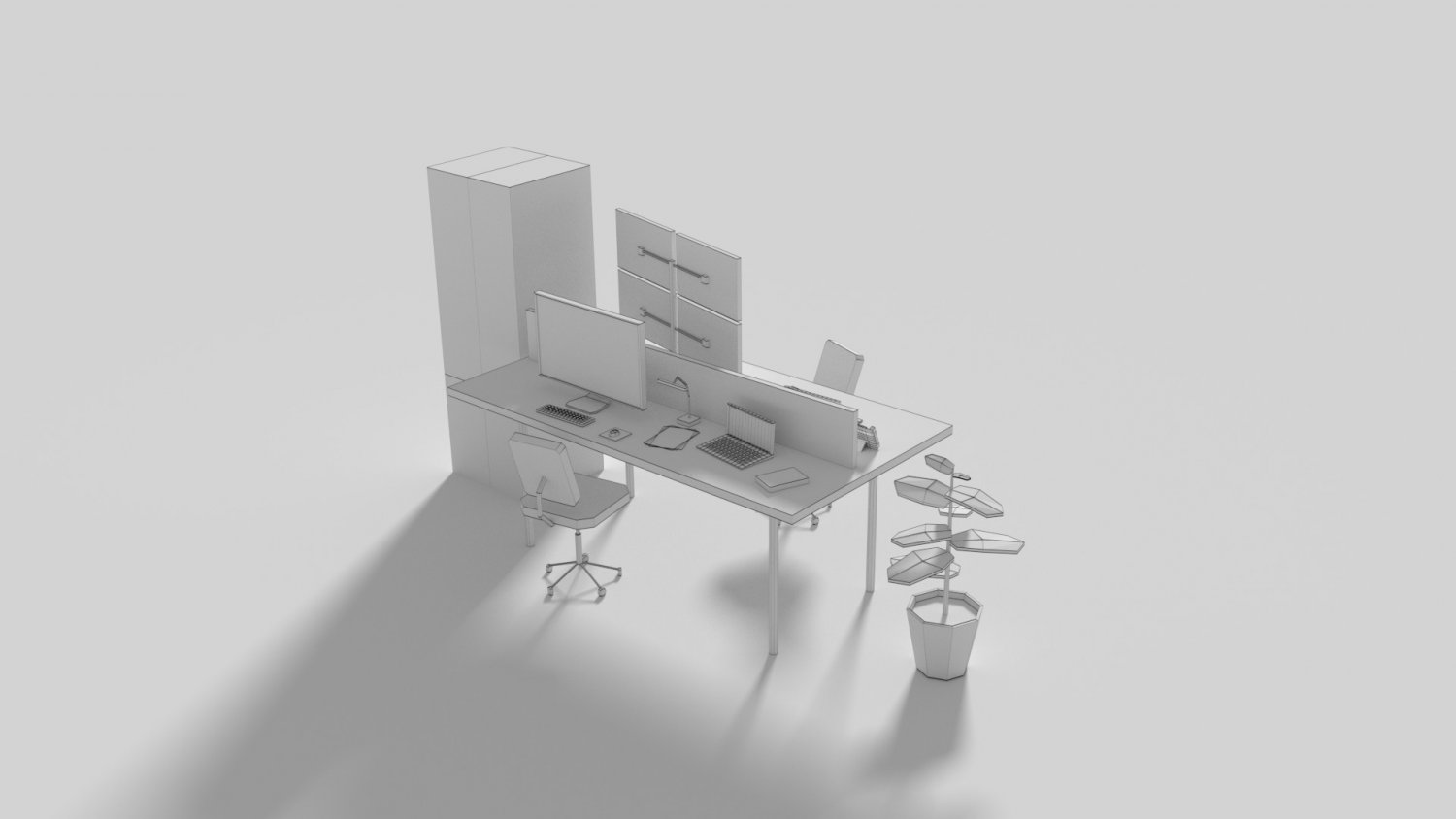 Офисный стол 3d модель