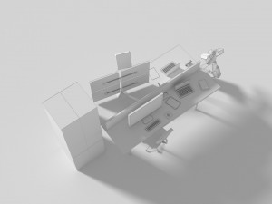 low poly cartoony office desk 2 3D Model