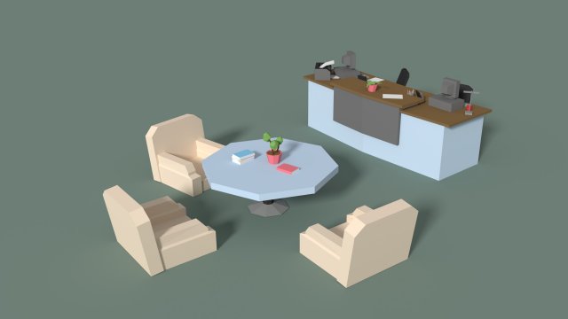 low poly cartoony office reception 3D Model .c4d .max .obj .3ds .fbx .stl .blend 