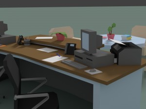 low poly cartoony office reception 3D Model