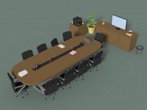 low poly meeting room 3D Model