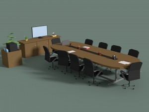 low poly meeting room 3D Model