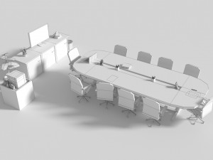 low poly meeting room 3D Model