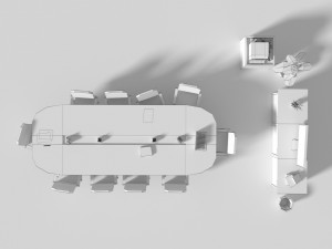 low poly meeting room 3D Model