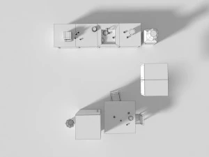 low poly office kitchen 3D Model