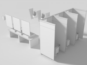 low poly office toilets 3D Model