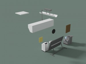 low poly office miscellaneous items 3D-Modell