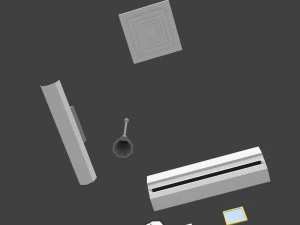 low poly office miscellaneous items 3D Model