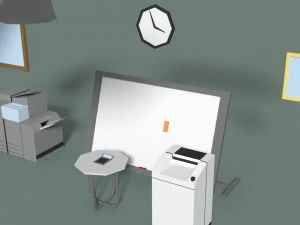 low poly office miscellaneous items 3D Model