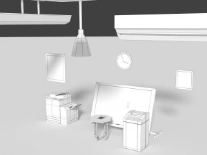 low poly office miscellaneous items 3D Model