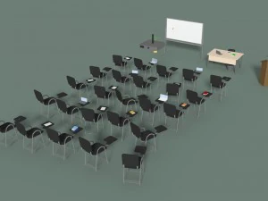 d&uuml;ş&uuml;k poli ofis konferans salonu 3D Model