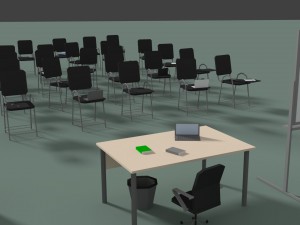 low poly office conference hall Modello 3D