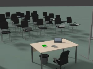 low poly office conference hall 3D Model