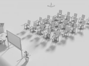 low poly office conference hall 3D Model