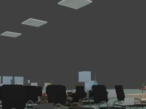 low poly office interior set 3D Model