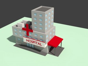 low poly hospital Modelo 3D