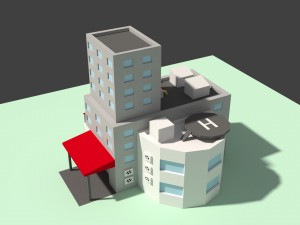 low poly hospital Modelo 3D
