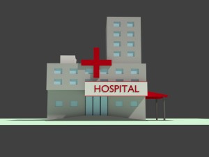 low poly hospital Modelo 3D