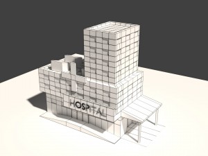 low poly hospital Modelo 3D