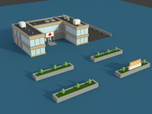 low poly hospital 2 3D Модель