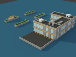 low poly hospital 2 3D Model