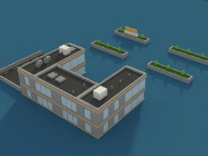 low poly hospital 2 3D Model