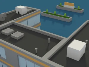 low poly hospital 2 3D Model