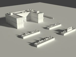 low poly hospital 2 3D Model