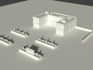 low poly hospital 2 3D Model
