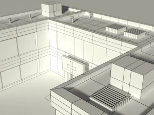 low poly hospital 2 3D Model