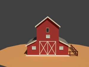 low poly cartoony granary Modelo 3D