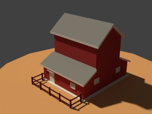 low poly cartoony granary Modelo 3D