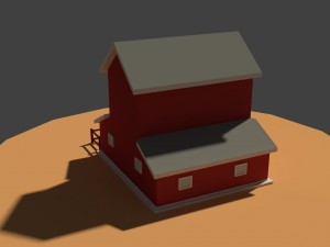 low poly cartoony granary Modelo 3D