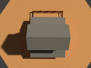 low poly cartoony granary 3D Model