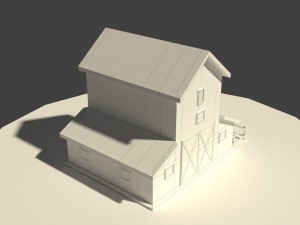 low poly cartoony granary Modelo 3D