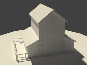 low poly cartoony granary Modelo 3D
